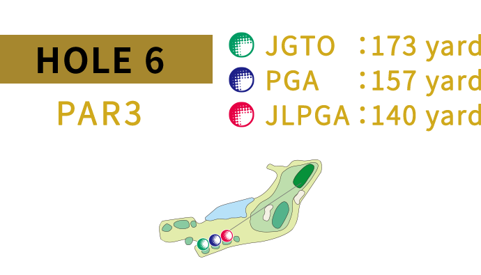 HOLE 6 JGTO:563yard PGA:511yard JLPGA:485yard